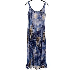NWT Pilcro Blue Floral Midi Scoopneck Print Sleeveless Dress Small